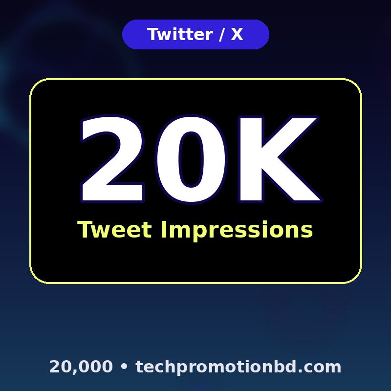 20,000 Tweet Impressions