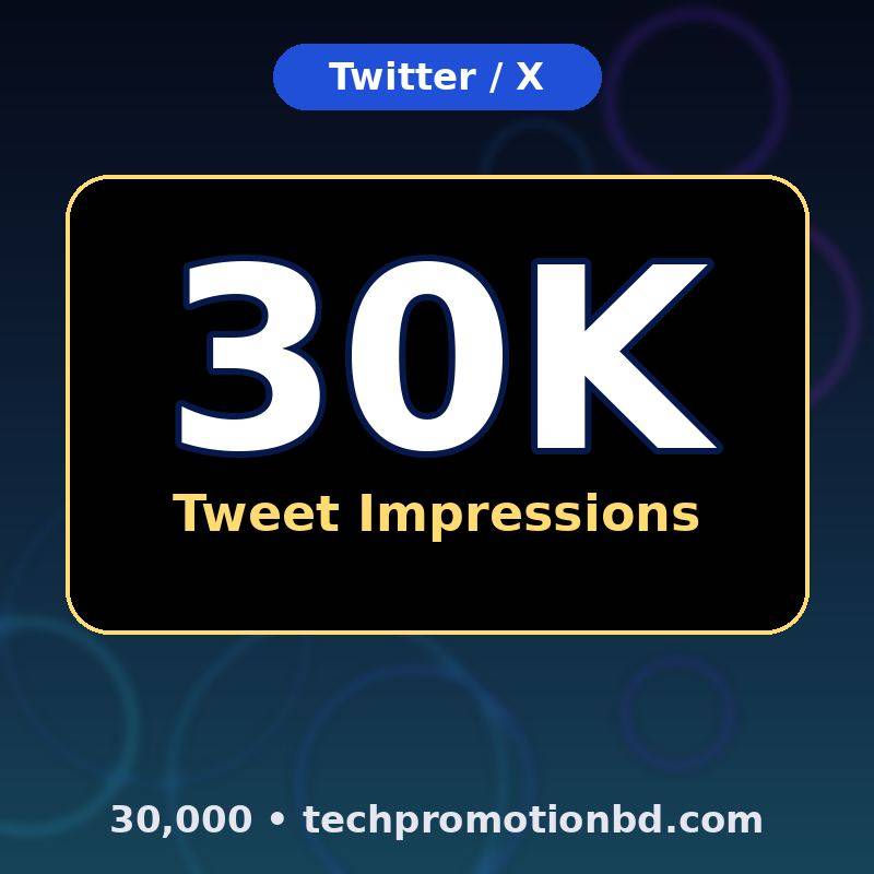 30,000 Tweet Impressions